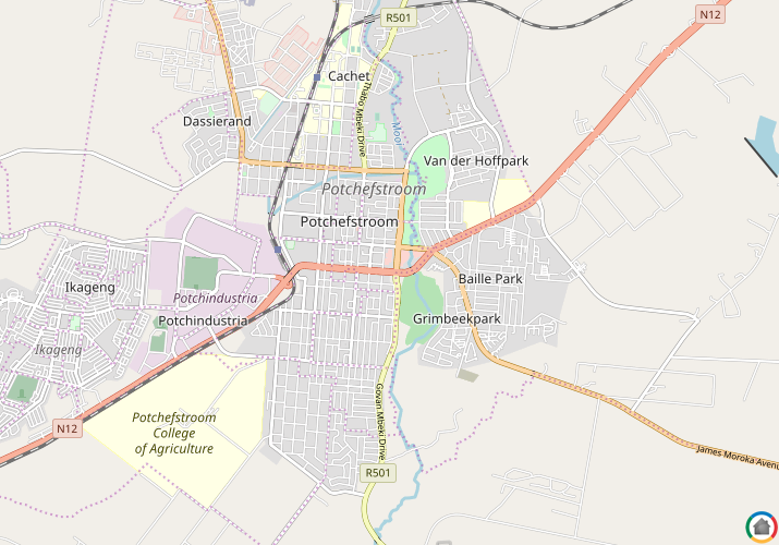 Map location of Potchefstroom
